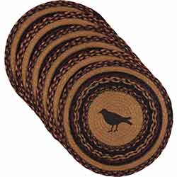 Heritage Farms Crow Braided Placemats (Set of 6) - Round