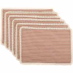 Kendra Stripe Red Placemats (Set of 6)