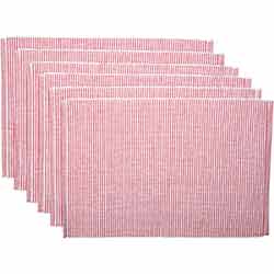 Ashton Red Ribbed Placemats (Set of 6)