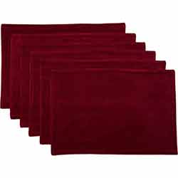 Velvet Red Placemats (Set of 6)