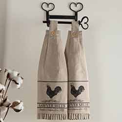 Sawyer Mill Charcoal Poultry Button Loop Kitchen Towels (Set of 2)