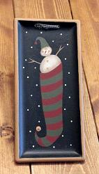 Stocking Hanging Tray with Snowman
