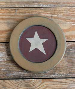 Mustard & Red Plate with Star - 8.5 inch