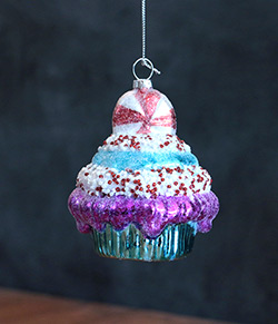 Blue Cupcake Ornament