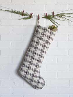 Amory Plaid Christmas Stocking - Long