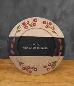 Love With An Open Heart Primitive Plate