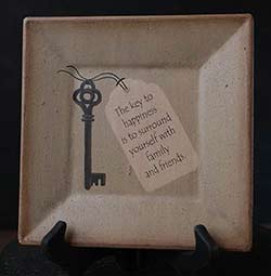 Key to Happiness Square Plate