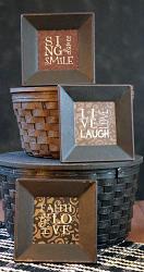 Laugh, Hope, Smile Square Plates (Set of 3)