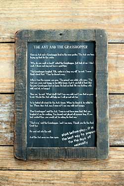 The Hearthside Collection Ant and the Grasshopper Folk Tale Blackboard