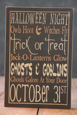 Ghosts & Goblins Halloween Box Sign - Black