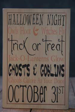Ghosts & Goblins Box Sign - Tan