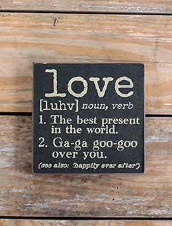 Love Definition Wood Sign