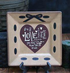 Love and Ribbon Square Plate
