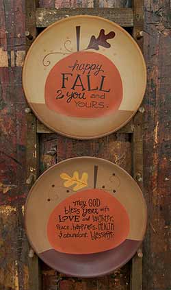 May God Bless You and Happy Fall Plates (Set of 2)