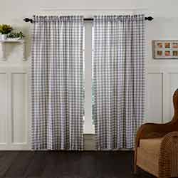 VHC Brands Annie Buffalo Grey Check 84 inch Panels