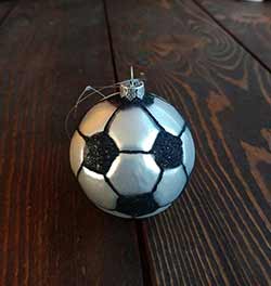 Glass Soccer Ball Ornament