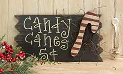 Candy Canes 5 Cents Wood Sign