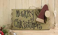 Merry Christmas Sign with Santa Hat