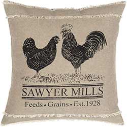 VHC Brands Sawyer Mill Rooster Pillow