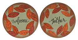 Welcome Gather Plates with Fall Leaves (Set of 2)