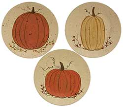 White Pumpkin Plates (Set of 3)