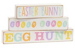 Easter Bunny Pastel Sign Block Stacker (Set of 3)