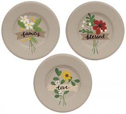 Love Family Blessed Flower Plates (Set of 3)