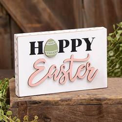 Hoppy Easter Sign Block