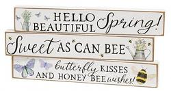 The Hearthside Collection Beautiful Spring Mini Shelf Sitter Signs (Set of 3)