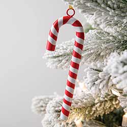 Red Metal Candy Cane Ornaments (Set of 4)