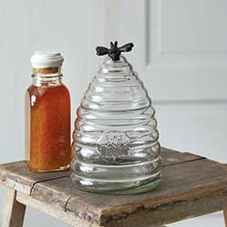 Honey Bee Hive Glass Canister - Small