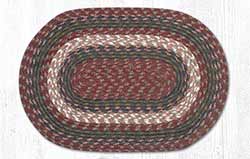 Burgundy and Gray Cotton Braided Placemat - Oval
