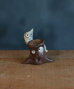 Halloween Miniature – Tree Trunk with Ghost