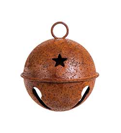 Rusty Jingle Bell with Star - 60mm