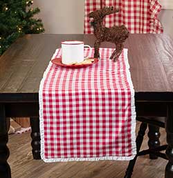 Emmie Red White Check 36 inch Table Runner