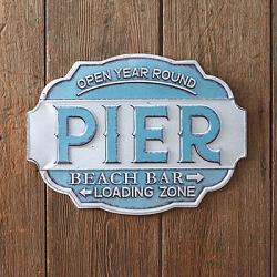 Colonial Tin Works (CTW Home Collection) Beach Pier Wall Sign