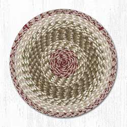 Olive, Burgundy, and Gray Cotton Braid Chair Pad
