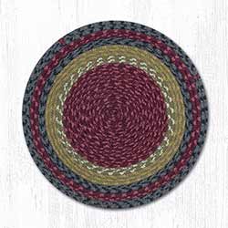 Burgundy, Olive, and Charcoal Cotton Braid Chair Pad