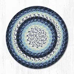 Blueberry and Creme Cotton Braid Chair Pad