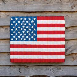 Corrugated Metal USA Flag