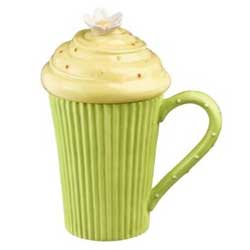 Green Cupcake Mug with Lid