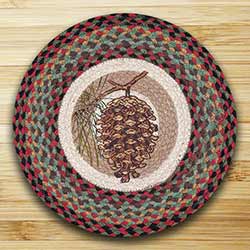 CHOOSE YOUR COLOR  C5-C40 BRAIDED JUTE CHAIR PADS SETS With TIES--15.5" ROUND 