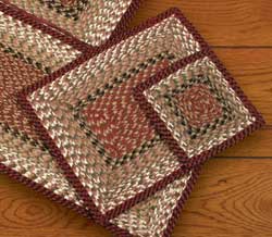 Burgundy and Mustard Cotton Braid Placemat - Rectangle