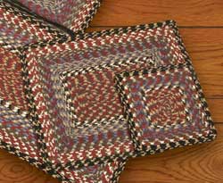 Burgundy, Blue, and Gray Cotton Braid Placemat - Rectangle