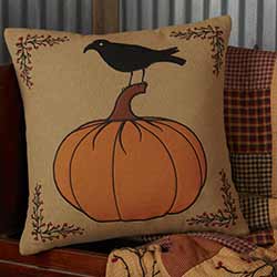 Heritage Farms Pumpkin and Crow Throw Pillow