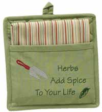 Herbs and Spice Pot Holder Set