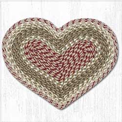 Olive, Burgundy, & Grey Cotton Heart Placemat