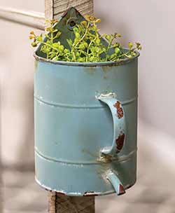 Blue Watering Can Flower Holder