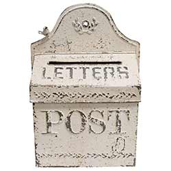 Distressed White Postal Wall Box