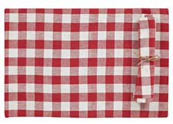 VHC Brands (OH) Buffalo Check Red Placemats (Set of 2)